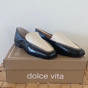 Dolce Vita Black and Cream Women's Loafers